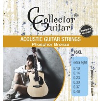 CollectorGuitar 16XL Westerngitarren-Saiten Acoustic Guitar Strings Phosphor Bronze Extra Light 010-048