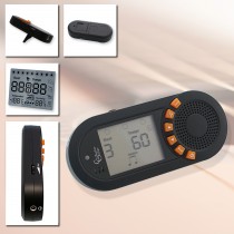 CollectorGuitar MetroBeat - Multi-funktionales Metronom mit verschiedenen Sounds, mit integrierter Uhr und Weck-Funktion und Temperatur- und Luftfeuchtigkeitsanzeige / Hygrometer (Schwarz) 