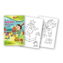 QuackDuck Kiddo Books Malbuch Fun With Toys - Dot to Dot 1-35 - Spaß mit Spielsachen - Von Punkt zu Punkt 1-35 - Malblock für Kinder ab 5 Jahre 4003